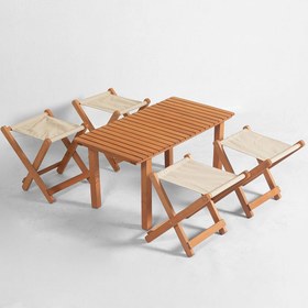 Resim Meya Dekor MYM08 4+1 Tabure Set Krem 