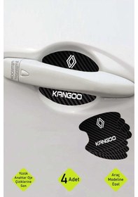 Resim Renault Kangoo Modeline Uygun Karbon Kapı İçi Çizilme Önleyici Ve Şık Tasarım Folyo Seti Kangoo Yazılı 4 Adet 
