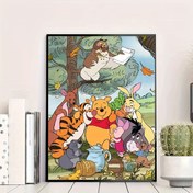 Resim DISNEY 5D DIY Elmas Boyama Seti, Winnie the Pooh, Tigger, Piglet, Eeyore, Yetişkin Tam Yuvarlak Elmas Mozaik El Yapımı Tam Elmas Ev Dekorasyonu, Siyah Beş Noel, Paskalya, Sevgililer Günü, Cadılar Bayramı, Anneler Günü, Şükran Günü Hediyesi, 30x40cm/11.8x15.7in 