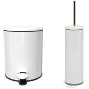 Resim Prima Nova Cigo Banyo Çöp Kovası Tuvalet Fırçası 2'Li Beyaz 
