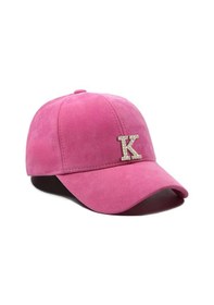 Resim Twingold İsme Özel Süet Kep Şapka - Ab01013 - Pembe Pembe 