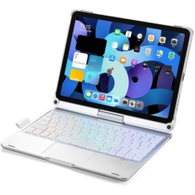 Resim Ipad Pro 11 (2020) Kılıf Magic Dönen Klavyeli Tablet Kılıf - Gümüş 