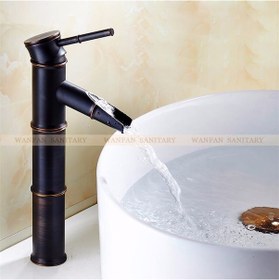 Resim Çanak Lavabo Uzun Banyo Lavabo Bataryası Antik Siyah 