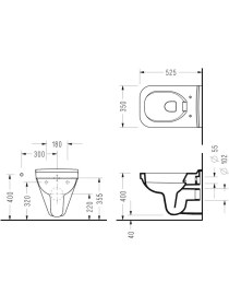 Resim Serel Star Kanalsız Asma Klozet Kapak Hariç SA26ODS110H 
