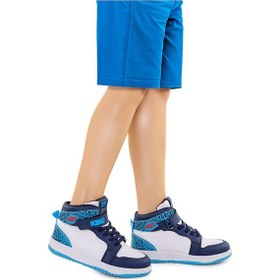 Resim Kiko Kids Alpa Cırtlı Günlük Erkek Çocuk Spor Ayakkabı Lacivert - Beyaz - Turkuaz 