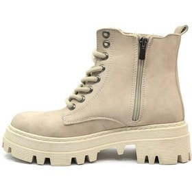 Resim Mehtap Süs Toka Detaylı Kaymaz Taban Kadın Kısa Postal Bot Bej 