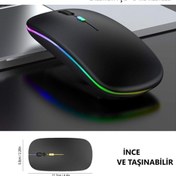 Resim Genel Markalar Jvnna Kablosuz Bluetooth Mouse wife Fare macbook bilgisayar pc oyuncu mouse 2.4ghz Rgb Ledli dpi shp 