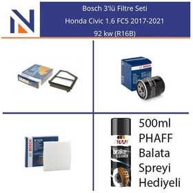 Resim Honda Civic 1.6 Fc5 2017-2021 Bosch 3'lü Filtre Seti 