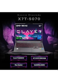 Resim Game Garaj Slayer X7T-5070 C4 i7-14650HX 64 GB 2 TB SSD RTX5070 16" Free Dos Dizüstü Bilgisayar 