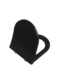 Resim VitrA S60 Mat Siyah Kanalsız Asma + Mat Siyah Gömme Rezervuar + Slim Yavaş Kapanır Kapak 