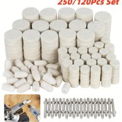 Resim Value Pack 120 Adet/250 Adet Ahşap Oyma Jade Zımpara Yünü Parlatma Taşlama Başlığı Yün Tekerlek Keçe Tekerlek Zımpara Seti 