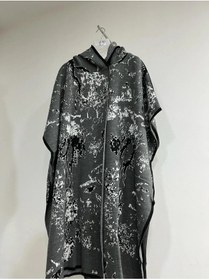 Resim 02Lady Fashion Kadın Kapüşonlu Desenli Triko Panço 