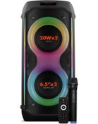 Resim Powerway DUO XL Taşınabilir Mikrofonlu 20x2 W Karaoke Ses Kayıt Bluetooth Hoparlör Led Işıklı 