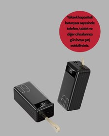 Resim Tüm Cihazlarla Uyumlu Led Fenerli 4 Çıkışlı Powerbank Çoklu 