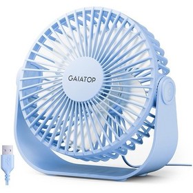 Resim Sessiz Ve Taşınabilir Usb Masa Vantilatörü 3 Hız Ve Mavi, 