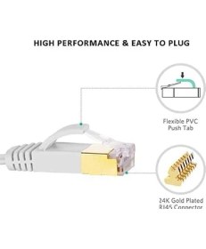 Resim Ecovibe Cat7 Ethernet Modem Internet Kablosu Flat 5 Metre 10GBPS 600MHZ 4259 