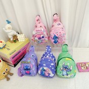 Resim Stitch & Lilo Sevimli Sırt Çantaları - Canlı Mavi, Pembe ve Yeşil Karakter Çantaları Fermuar Kapatma ile, Dış Mekan ve Okul Kullanımı için Rahat Stil | Eğlenceli Tasarım | Dayanıklı Kumaş 