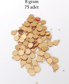 Resim Oya Abiye Bileklik Kolye Pleksi Metalik Plastik Pul Altın Renk 8 Gram 75 Adet - Bnc493 