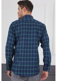 Resim G717 Derberry Erkek Gömlek-lacivert-yeşil Lacivert-yeşil 