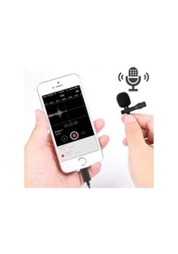 Resim Iphone Lightning + 3.5 mm Aux Girişli Profesyonel Youtuber Yaka Mikrofonu 