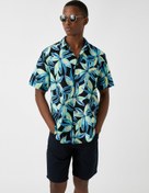 Resim Çiçekli Baskılı Gömlek Kısa Kollu 