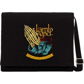 Resim Lamb Of God Dray For The Cleansing Siyah Kanvas Postacı Çantası - Siyah 