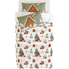 Resim Snowy Çift Taraflı Pamuk Saten Çok Renkli Çocuk Nevresim Seti 140x200cm 