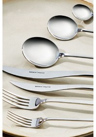 Resim Karaca Elegance Amour V2 Platin 12 Kişilik 84 Parça Çatal Kaşık Bıçak Takımı 
