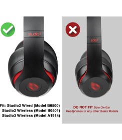 Resim Beats Studio 2.0 ve 3.0 Uyumlu Kulaklık Pedi Studio Apl Kulaklık Süngeri Kulaklık Yastığı Köpük Yalıtım Minder Ped Yastık 