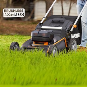 Resim WORX WG748E 40Volt 4.0Ah. Li-ion 46CM Profesyonel Kömürsüz Şarjlı Çim Biçme 