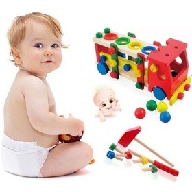 Resim Ahşap Oyuncak Ahşap Çekiç Vurmalı Yap Boz Kamyon Sök Tak Çak Çak 