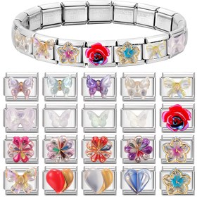 Resim 1 adet Yaratıcı Moda Zarif Modül Bileklik Aksesuarı, Seri Zarif Moda Renkli Çiçekli Aşk Kelebek Element Desenli Yama Tasarımı Moda Trend Modül Takı Aksesuarı, Doğum Günü ve Yıldönümü Hediyesi Kullanımına Uygun, Takı Yapımı Malzemeleri, Takı Yapımı Charm'ı, Bileklik Charm'ı, Bileklik Charm'ları, Kolye Takı Yapımı, Bileklik Kolyeler, Takı Yapımı Malzemeleri, Takı Yapımı Boncukları, Takı Buluntuları, Takı Danışmanlığı, Kolye 