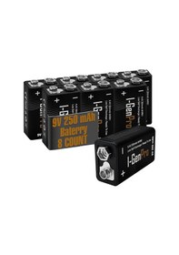 Resim I-gen Pro 6hr61 9v 250 Mah Şarj Edilebilir 9 Volt Pil 1.2v Ni-mh Şarjlı Pil 8'li Paket 