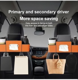 Resim Topshop1 Siyah Dayanıklı Abs Araç Organizatörü Doku Mendil Tutuculu Ayarlanabilir Askılar Çift Bölmeli Kompakt Tasarım 