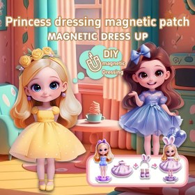 Resim Küçük Karakterli Sessiz Manyetik Prenses Giydirme Sticker Seti, DIY Buzdolabı Mıknatısları Yeniden Kullanılabilir, Kızlar için Noel, Cadılar Bayramı, Yeni Yıl Doğum Günü Hediyesi Uygun, Çeşitli Temalar Mevcut, 3 Yaş ve Üzeri Çocuklar İçin 