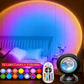 Resim 1 adet 16 Renkli/ Günbatımı Kırmızı Işık Şarj Edilebilir USB Projektör Lambası Uzaktan Kumanda/ USB Güç, 4 RGB Şafak ve Günbatımı Işık Modu, LED Gece Lambası Projektörü, Fotoğrafçılık/ Selfie Partileri, Ev, Oturma Odası, Yatak Odası, Kamp, Düğünler, Dekorasyonlar, Kadınlar, Kızlar, Arkadaşlar, Aile İçin Hediye (Ürün Bataryalar İçermez, Uzaktan Kumanda Bataryalar İçermez) 