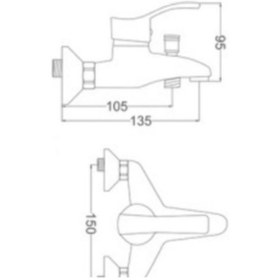 Resim Gms Akdeniz Beyaz Altın Banyo Duş Bataryası Akd303 Beyaz 
