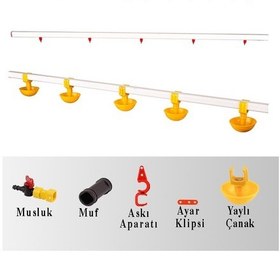 Resim TavPet Nipel Suluk Sistemi 20 Metre Hat Küçük Yaylı Çanaklı 