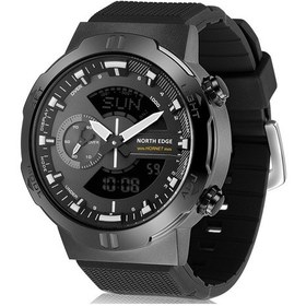 Resim Sones Bınbond B2202 Elmas Çift Takvimli Işıklı Kuvars Saat, Renk: Siyah Çelik-siyah-beyaz Çivi 