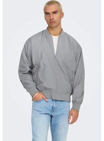 Resim Only & Sons Erkek Onsgavın Ribanalı Mevsimlik Spor Bomber Ceket 22030757 Gri Gri 