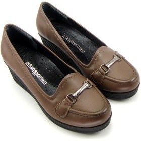 Resim Erkan Saçmacı Maika Kahverengi Hakiki Deri Dolgu Topuklu Günlük Ayakkabı 