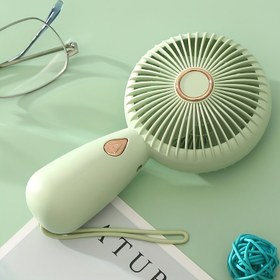 Resim 1 Taşınabilir Mini Fan, USB Şarj Edilebilir El Tipi Kişisel Fan, Pil ile Çalışır, Plastik, Masa, Ofis, Yatak Odası, Açık Hava Seyahat, Kamp, Okul Malzemeleri için İdeal - Yeşil, Yuvarlak Tasarım ile, Ofis Masa Aksesuarı | Modern Masa Fanı | Dayanıklı Plastik Fan, Masa Fanı 