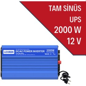 Resim Lexron 12v Volt-2000w Watt Ups Tam Sinüs İnverter 