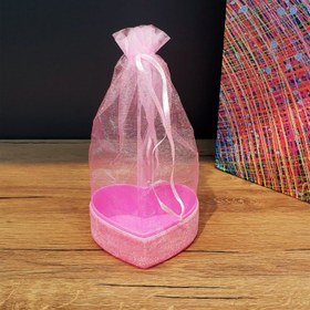 Resim Pembe Kalpli Tül Kese 