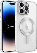 Resim Apple iPhone 15 PRO Kılıf Kamera Lens Korumalı Renkli Magsafe Şeffaf Silikon Teknomoda