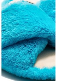 Resim Twigy Çapraz Peluş Kadın Ev Terliği Mavi 36/41 CC0185 Mavi 