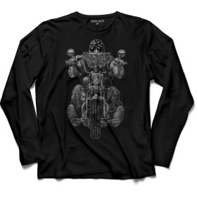 Resim Kendim Seçtim Motosiklet Chopper Bıker Rıder Sürücü Uzun Kollu Tişört Baskılı Çocuk T-Shirt 