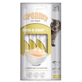 Resim M-Pets Skin Coat Deri ve Tüy Sağlığı Creamy Kedi Ödülü 4x15 Gr 