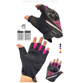 Resim Lenscape Pembe Kısa Yarım Parmak Kadın Motosiklet Eldiveni Mw120p 