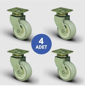 Resim 4 Adet Eb01Zkc50. Oynak Tablalı Pvc Kaplı Mobilya Tekerleği. 